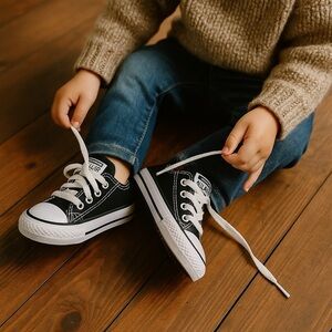 BABY Converse Black and White Classic Sneakers
